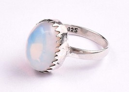 Natural Opal Gemstone 925 Sterling Silver Handmade Engagement Ring For Women - £58.02 GBP