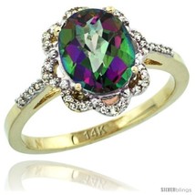 Low gold diamond halo mystic topaz ring 1.65 carat oval shape 9x7 mm 716 in  11mm  wide thumb200