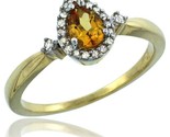 14k yellow gold diamond citrine ring 0.33 ct tear drop 6x4 stone 38 in wide thumb155 crop