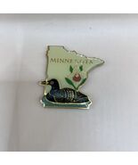 Vtg Minnesota Souvenir Metal Refrigerator Magnet Duck &amp; Flower - $184.44 MXN