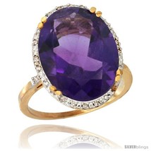 An item in the Jewelry & Watches category: Size 5 - 10k Yellow Gold Diamond Halo Large Amethyst Ring 10.3 ct Oval Stone 