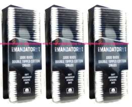 3x MANDATORY MEN 1000/pk COTTON SWABS Buds Double Tip Makeup Applicator ... - $19.79