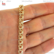 18 Kt, 22 Kt Yellow Gold Bismarck Flat Link Men&#39;s Necklace Chain 30 Gm 24 In 7MM - £3,838.52 GBP+