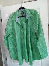 Chaps Easy Care Men&#39;s Button Down Striped Long Sleeve Shirt Size 2XL BOX-G AM - £18.64 GBP