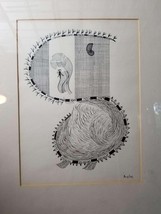 Mid century Abstract Drawing Amy Freeman Lee Listed Artist San Antonio T... - $129.94