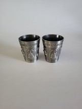 Pewter Embossed Washington DC Souvenir Shot Glass Cup 5 Monuments Set Of 2 - £16.69 GBP