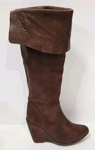 Kork-Ease BORDO ADRIANNE Burgundy Leather Wedge Boot Zip Knee High Chunk... - $2,237.97 MXN