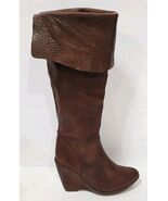 Kork-Ease BORDO ADRIANNE Burgundy Leather Wedge Boot Zip Knee High Chunk... - $169.02 CAD
