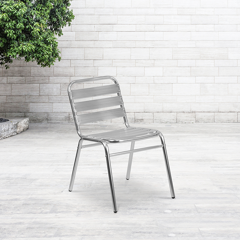 Aluminum Slat Back Chair TLH-015-GG