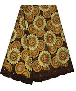 AFRICAN SWISS VOILE LACE FABRIC Rhinestones 100% COTTON WEDDING FORMAL P... - $2,659.74 MXN