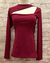 Susana Monaco Womens Cranberry Red Asymmetric Cutout Long Sleeve Top Siz... - £62.12 GBP