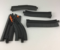 GeoTrax Rail &amp; Road System Replacement Train Track Pieces Black 4pc Lot M35 - $15.79