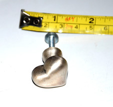 brushed nickle heart knob handle cabinet pull - £2.32 GBP