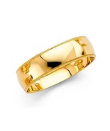 14k Yellow Gold 6mm Ladies Men&#39;s Milgrain Regular Fit Wedding Band Ring ... - $358.95