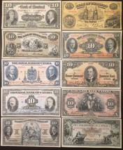 Reproduction Copies 10 Different Chartered Banknotes 1934-1938 Montreal ... - £23.76 GBP