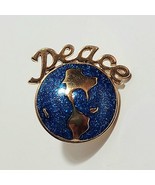 Vintage Avon Earth Peace 1&quot; Pin Blue Metallic 1989 - £16.31 GBP