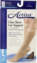 Activa UltraSheer Lite Support Knee High 9-12mmHg (Suntan) Size C - $19.40