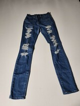 Pacsun Jegging Jeans Women’s Blue Distressed Pockets Size 24-Skinny - $23.27 CAD