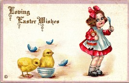 c1910 Antique Postcard. Chicks&#39; Doll Little girl dress a1 - £16.96 GBP