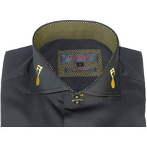 Mens AXXESS Musician Singer Dress Shirt Turkey Musical Notes 322-13 Black Gold image 7