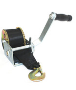 600 lb Gear Winch Hand Crank 26 ft Strap Trailer Marine Boat Automotive ... - $38.47 CAD