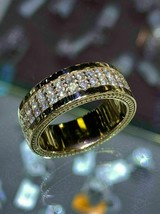 1.20Ct Redondo Imitación Diamante Anillo Compromiso Boda 14K Oro Amarillo Bañado - £59.93 GBP