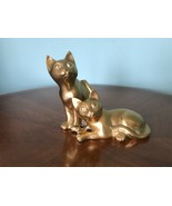 Vintage Brass Statue pair of Siamese Cats  MAde in India. 2 lbs - €50,49 EUR