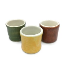 3Pc Small Succulent Planter Pot Handmade Ceramic Pottery Vase, Espresso Cup - £29.70 GBP