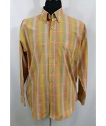 Tay Do Mens Large Long Sleeve Dress Casual Shirt Button Up Orange Yellow... - £11.74 GBP