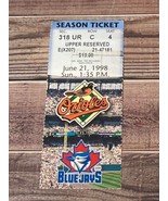 6/21/1998 Toronto Blue Jays Baltimore Orioles Full Ticket Stub Harold Ba... - £3.94 GBP