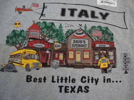 ITALY Texas Tourist Vacation gray grey NEW T shirt S - $11.34