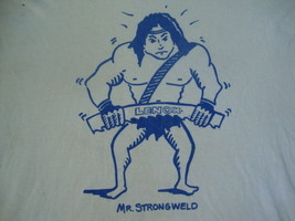 Vintage Lenox Mr. Strongweld gym bodybuilder Soft Thin T Shirt L - £25.34 GBP