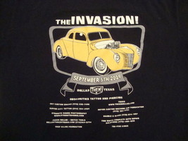 Invasion Car Show THEM club Dallas Deep Ellum Tattoo hot rat rod 2009 T Shirt M - $17.51