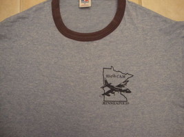 vintage 934th Cam Airplane Minnesota Ringer SOFT Blue RAYON Tri Blend T ... - £17.88 GBP