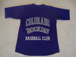 Vintage MLB 1992 Colorado Rockies Mesh V Neck Jersey M - $17.76