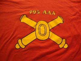 Vintage My Battalion World War II  795th AAA US Army red rare T Shirt L - $22.46