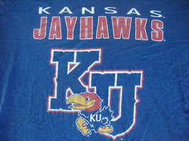 Vintage NCAA Kansas Jayhawks Rock Chalk Jayhawks basketball football T Shirt L - £11.78 GBP