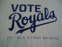 NEW MLB Kansas City Royals 2011 All Star KC Baseball White T shirt XL - £11.77 GBP