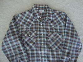 Vintage 70&#39;s Levi&#39;s Western Pearl Snap Rockabilly Punk rock Shirt L - £31.60 GBP