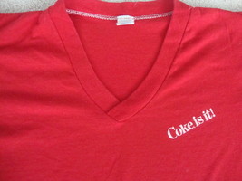 Vintage Coke Coca Cola is it v neck red night gown T Shirt M - £20.70 GBP