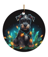 Funny Miniature Schnauzer Dog Christmas Light Ornament Ceramic Xmas Gift... - $21.66 CAD