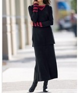 Women&#39;s Winter Day Night black 2PC knit nautical skirt set suit plus siz... - $98.99
