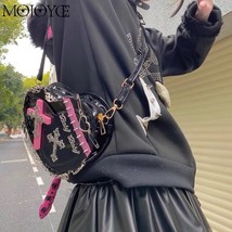 Lder bag gothic lolita rivet cross messenger purse metal decoration pu leather cute for thumb200