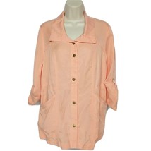 NWT Chicos Womens Utility Jacket Size 0 Small Orange Twill Short Sleeve - £33.38 GBP