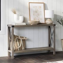 Industrial Farmhouse Entryway Table / Console Table in Taupe Grey Wood Finish - $457.83 CAD