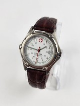 Wenger Swiss Sak DesignMen&#39;s quartz Wrist Watch white dial leather band ... - £50.57 GBP