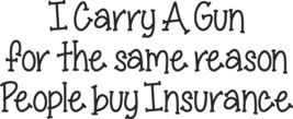 Political Embroider Shirt-I Carry A Gun for the same reason People buy Insurance - £17.36 GBP