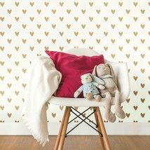 Roommates Rmk3525Wp Metallic Gold Hearts Peel And Stick Wallpaper - $44.99