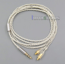 3.5mm Earphone Silver Foil Plated PU Skin Cable For Audio-Technica ATH-CKS1100 - £30.37 GBP