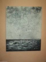 Original 20&quot; Acrylic Seascape Modern Decor Canvas Painting  : Rdoward Fine Art - £38.77 GBP